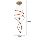 Axyaa Gold Spiral Staircase Chandelier for Dining Living Room Loft, Simple Luxury Hanging Lamps