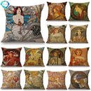 Axyaa Mucha Art Nouveau Cushion Cover Linen Pillowcase Gallery Home Decor