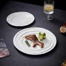 Axyaa Wavy Ceramic Western Food Plate for Hotel and Restaurant Table Setting