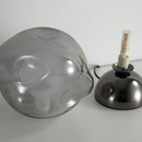 Axyaa Gray Glass Table Light Metal Base G9 Bulb - Modern Small Lamp for Bedroom & Living Room