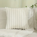 Axyaa Luxe Faux Fur Striped Throw Pillow Cover for Home Decor