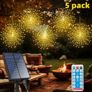 Axyaa Solar Firework Lights 8 Modes Remote Control Starburst Lamp - Christmas Garden Decor