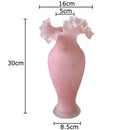 Axyaa Pink Floral Glass Vase Table Decoration Elegant Flower Arrangement Aesthetic Home Decor