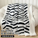 Axyaa Cationic Jacquard Zebra Pattern Velvet Lamb Blanket