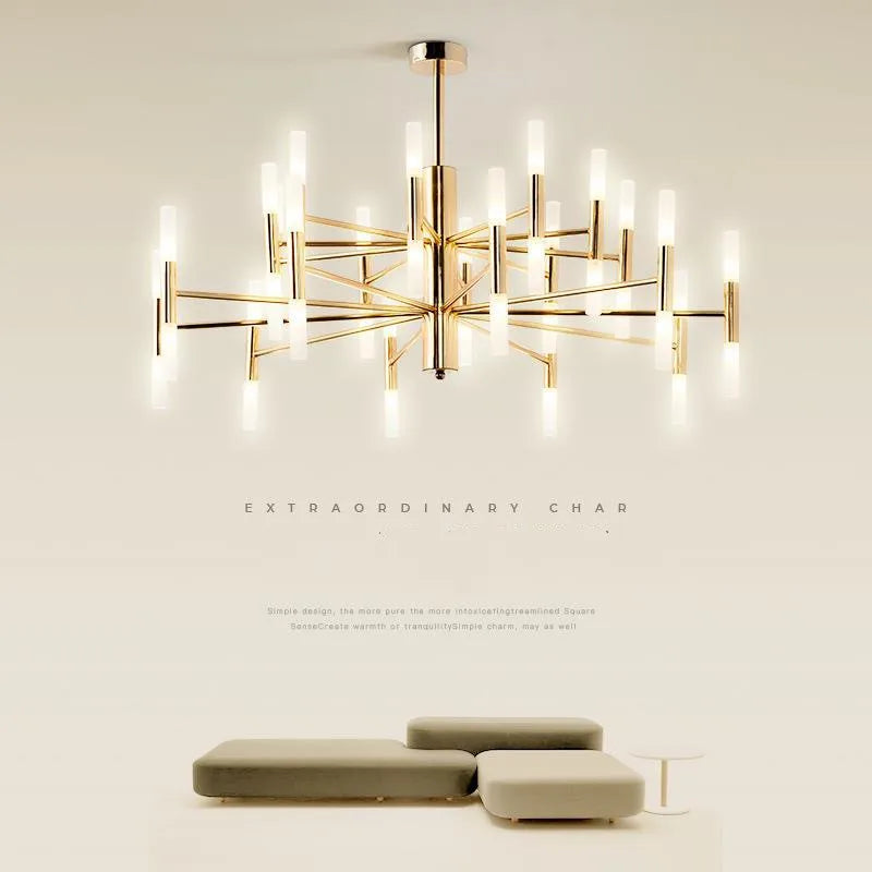 Nordic Style Chandelier by Axyaa - Modern Industrial Pendant Lighting for Living and Dining Rooms