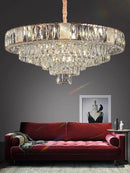 Axyaa Clear Crystal Chandelier: Nordic Luxury Hanging Lamp for Living Room and Dining Table