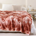 Axyaa Tie-Dyed Flannel Blanket - Cozy, Four-Season, Stripe Sofa Cover