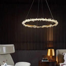 Axyaa Gold Metal LED Chandelier for Modern Home Decor