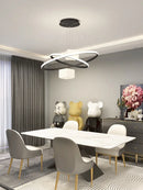 Axyaa LED Chandelier for Living Room Kitchen Indoor Lighting - Modern White Lustres Chandeliers