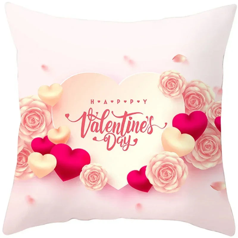 Axyaa Valentine's Day Parchment Pillow Set for Home Sofa, Square Pillowcase