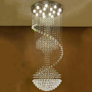 Axyaa Modern Crystal Spiral Chandelier, Luxury Rain Drop Flush Mount Ceiling Light for High Ceilings