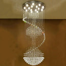 Axyaa Spiral Crystal Chandelier | Luxury Rain Drop Ceiling Light for High Ceilings
