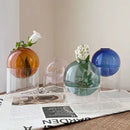 Axyaa Vintage Glass Vase for Tabletop Plants and Flower Arrangements