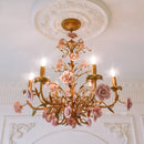 Axyaa Vintage Rose Flower Pendant Lamp for Dining Room and Bedroom