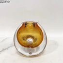 Axyaa Circular Glass Vase for Desk Decoration and Flower Arrangement