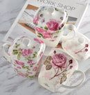 Axyaa Floral Rose Bone  Coffee Mug, Creative Flower Design, Ceramic Water Cup