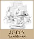 Axyaa Amparo 60-Piece White Porcelain Dinnerware Set for 12 People