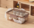 Axyaa Tea Set Organizer with Dustproof Cover - Large Capacity Storage Box