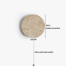 Axyaa Yellow Travertine Stone LED Wall Light Fixture for Home Interior.