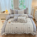 Axyaa Spring Lace Bedding Set: Quilt Cover, Bed Sheet - Fresh Pastoral Style