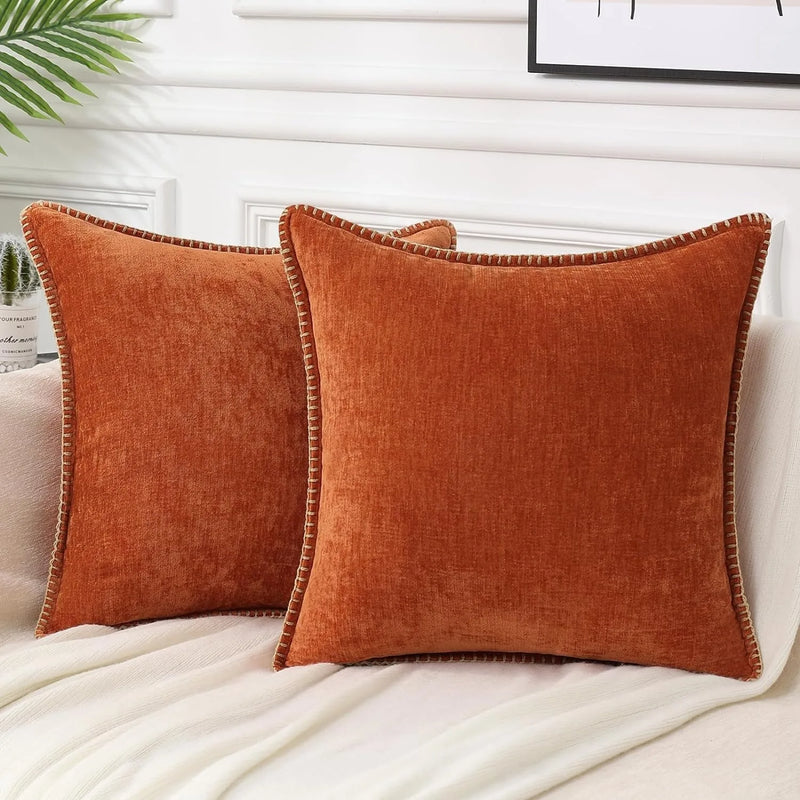 Luxury Chenille Velvet Cushion Cover for Elegant Living Room Decor by Axyaa