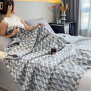 Axyaa 100% Cotton Muslin Throw Blanket - Lightweight Breathable Boho Throws