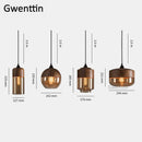 Axyaa Vintage Industrial Glass Pendant Light Fixture for Kitchen and Living Room