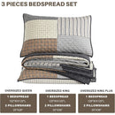 King Size Cotton Patchwork Bedspread Set with Pillow Shams by Axyaa