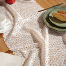 Axyaa Romantic White Lace Six Petal Flower Table Runner; Wedding Dining Table Decor