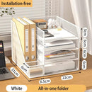 Axyaa Desk Organizer with 3 Tier Letter Trays, 2 Pen Holders, and File Holder