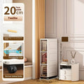 Axyaa Slim Storage Cabinet, 5-Tier Rolling Organizer, Space-Saving Shelf White