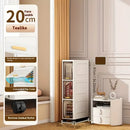 Axyaa Slim Storage Cabinet, 5-Tier Rolling Organizer, Space-Saving Shelf White