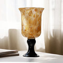 Axyaa Amber Glass Vase: French-Style Elegance for Living Room Décor