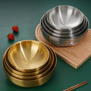 Axyaa Double Layer Cold Noodle Bowl - Stainless Steel Korean Style Soup Salad Bowls
