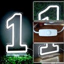 Axyaa Numbers Neon Sign 0-9 with Stand Base - USB Powered Dimmable Light Sign