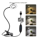 Axyaa LED Clamp Desk Lamp 3 Color 10 Brightness Flexible Gooseneck Book Light