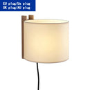 Axyaa Wood Wall Lamp: Japanese Wabi Sabi Retro LED Fabric Shade Light