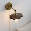 Axyaa Walnut Wood LED Wall Light Fixture with Pull Chain Switch