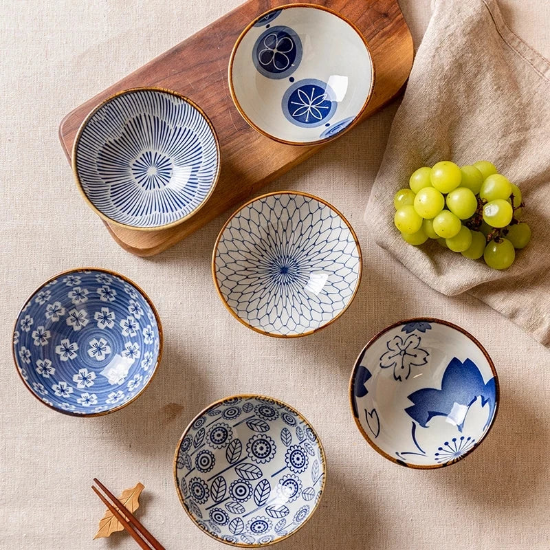 Axya Japanese Ceramic Bowl Set for Cereal, Salad, Snacks, Microwave Safe, Gift Box