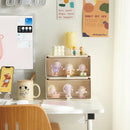 Axyaa Desktop Action Figures Storage Box with Drawers and Dust-Proof Plastic Organizer
