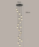 Axyaa Crystal Chandelier Stair Pendant Lamp Living Room Lighting