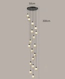 Axyaa Crystal Chandelier Stair Pendant Lamp Living Room Interior Lighting