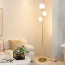 Axyaa Three-headed Iron Art Floor Lamp - Milk White Ball LED Lighting