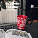 Axyaa Ceramic Tulip Garden Couple Mug Set