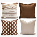 Woven Leather Cushion Cover - Brown Headboard Pillowcase by Axyaa