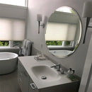 Axyaa Beveled Silver Edge Round Wall Mirror - Frameless Decor Mirror
