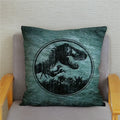 Axyaa Jurassic Park Dinosaur Print Pillow Cover - Super Soft Home Decor Case