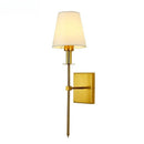 Axyaa Modern Gold Wall Sconce with LED Lighting & Fabric Shade