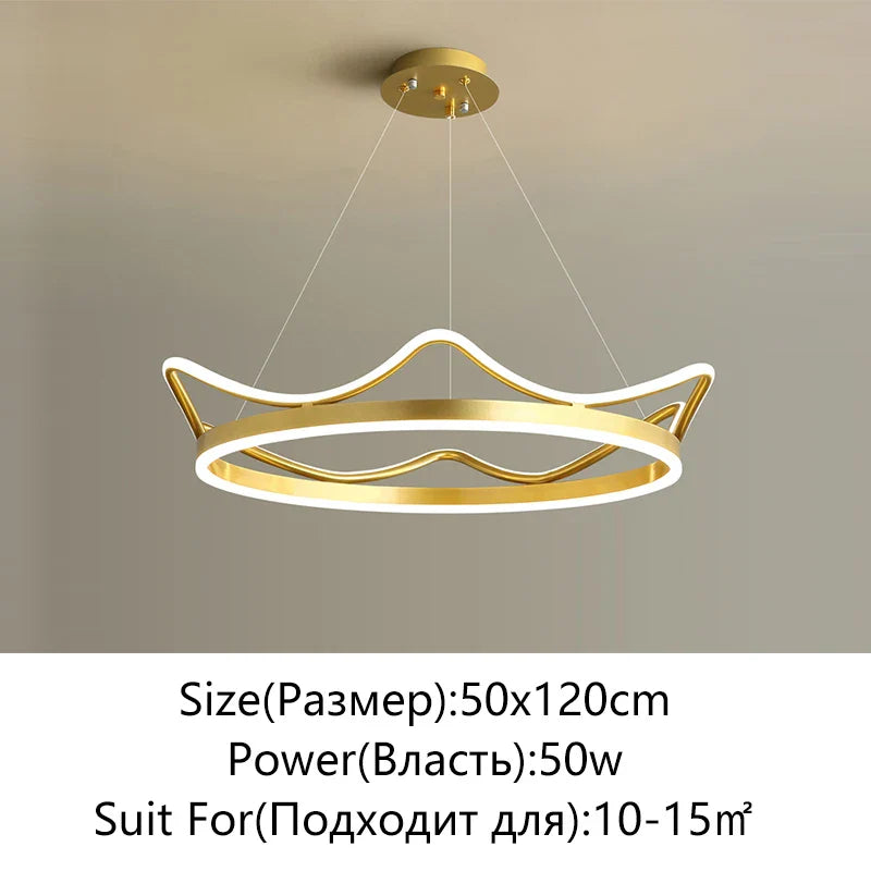 Modern Nordic LED Crown Chandelier by Axyaa - Elegant Lighting Fixture for Dining Room