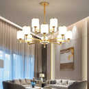 Axyaa Nordic Glass Chandelier with LED Light Fixture for Living Room and Bedroom